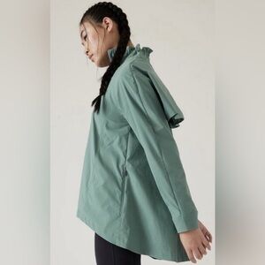Athleta Advantage Poplin Top, Deep Ocean Teal SIZE L Teal Quarter-Zip Pullover